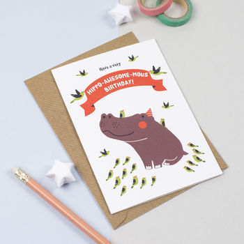 Hippo Birthday Greeting Card, 2 of 2