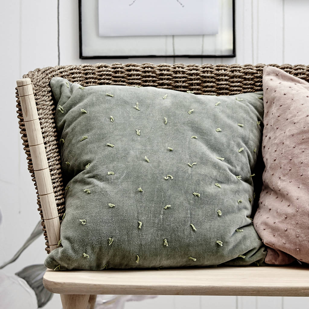 Green Bay Velvet Scatter Cushion, 1 of 3