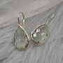 Green Amethyst Teardrop Silver Earrings, thumbnail 4 of 6