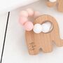 Eco Baby Friendly Wooden Pink Elephant Teething Toy, thumbnail 2 of 3