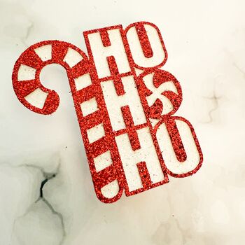 Six X Ho Ho Ho Candy Cane Drinks Toppers, Festive Cocktails, Christmas Drink Decorations, Charms, 5 of 7