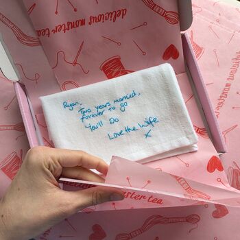 Personalised Second Anniversary Cotton Handkerchief, 6 of 8