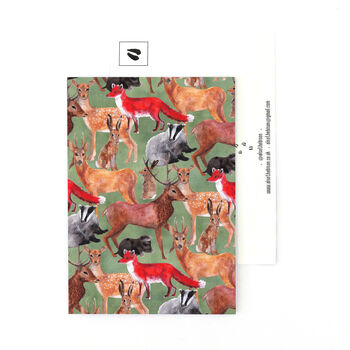 Sylvan Forest Animal Print Postcard, 2 of 6