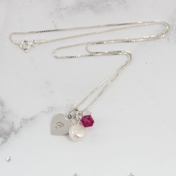 Personalised Initial Charm And Crystal Necklace, 3 of 12