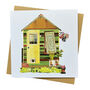 Wonky Allotment Shed Greetings Card, thumbnail 1 of 2