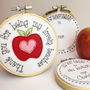 Thank You Teacher Apple Embroidered Hoop Card, thumbnail 2 of 5