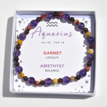 Aquarius Zodiac Crystal Bracelet Birthday Gift For Her, 4 of 7
