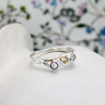 Green Amethyst And Pearl Ring, 5 of 9