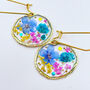 Real Flowers Round Drop Earrings Small Hand Made, thumbnail 1 of 12