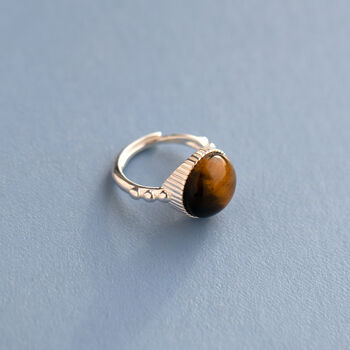 Sterling Silver Tiger's Eye Chunky Ring, 5 of 5