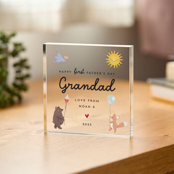 First Father’s Day Grandad Bear Plaque Gift, 2 of 5