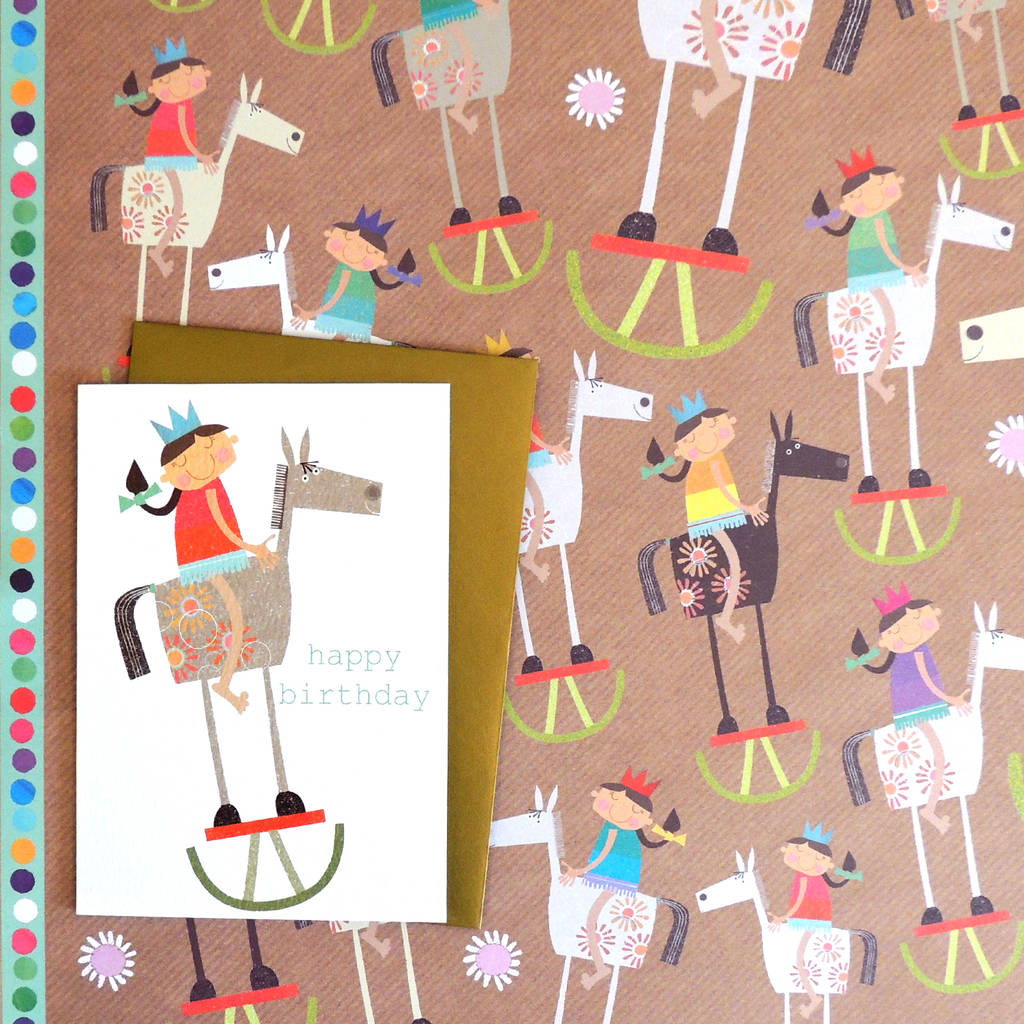 rocking horse birthday card by kali stileman publishing ...