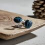 Turquoise Japanese Silk Covered Cufflinks, thumbnail 2 of 4