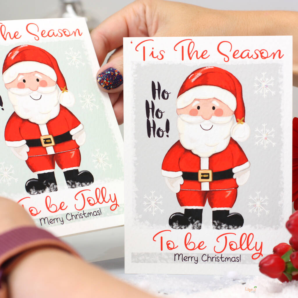 'Tis The Season' Santa Christmas Card, 1 of 7