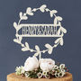 Personalised Floral Couples Wooden Cake Topper, thumbnail 3 of 7