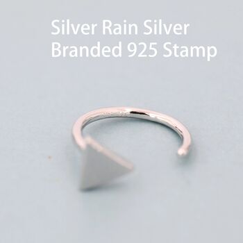 Extra Tiny Triangle Huggie Hoop Earrings In Sterling Silver, 11 of 12