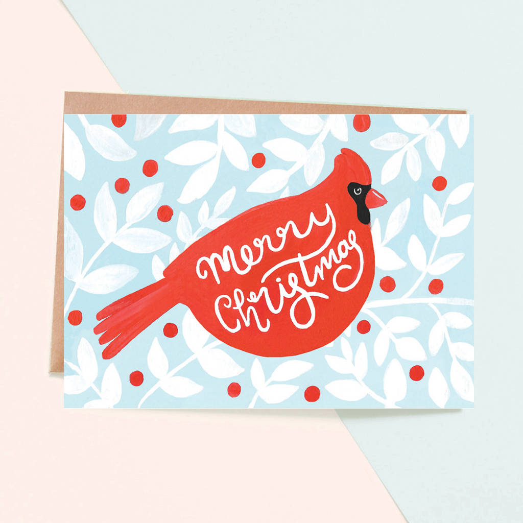 Cardinal Christmas Card By Jade Fisher