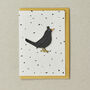 Black Bird 'Iron On Patch' Greeting Card, thumbnail 1 of 2