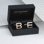 Personalised Rose Gold Initial Letter Cufflinks, thumbnail 5 of 9