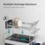 Two Tier Dish Drying Rack Steel Drainer Shelf, thumbnail 3 of 8