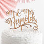 Personalised Wooden Mr And Mrs Cake Topper, thumbnail 1 of 1