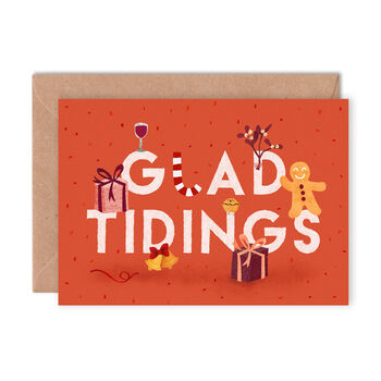 'Glad Tidings' Illustrated Greeting Card, 2 of 2
