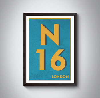 N16 Stoke Newington London Postcode Typography Print, 6 of 11