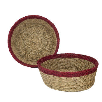 Coloured Trim Woven Bread Basket, 6 of 12