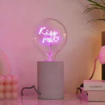 Kiss Me Text Light Bulb And Desk Lamp, 4 of 5