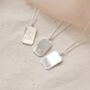 Sterling Silver Engravable Rectangle Pendant Necklace, thumbnail 3 of 6