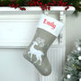 Personalised Christmas White Reindeer Stocking, thumbnail 1 of 3