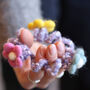 Adorable Hand Felted Wool Flower Hair Ties, thumbnail 1 of 7