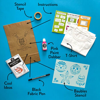 Paint A Bauble Christmas T Shirt Starter Kit, 2 of 6