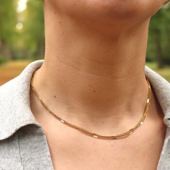 Multi Layered Necklace 18k Gold Plated No Tarnish, 2 of 8