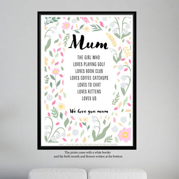 May Lily Birth Flower Positive Affirmations Gift For Mum Print, 4 of 8