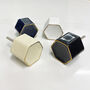 Black, Blue, Cream And White Hexagonal Ceramic Knobs, thumbnail 1 of 7