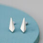 Simple Sterling Silver Studs. Kite Shape, thumbnail 2 of 10