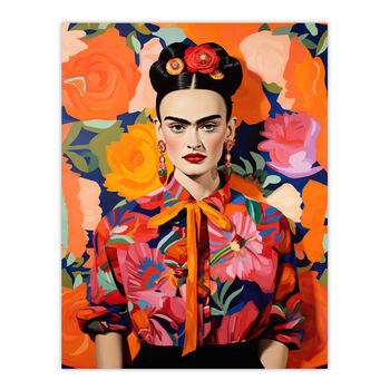 Fierce Frida Artist Modern Multicolour Wall Art Print, 6 of 6