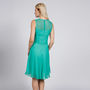 Neola Chiffon Dress In Turquoise Or Red, thumbnail 3 of 6