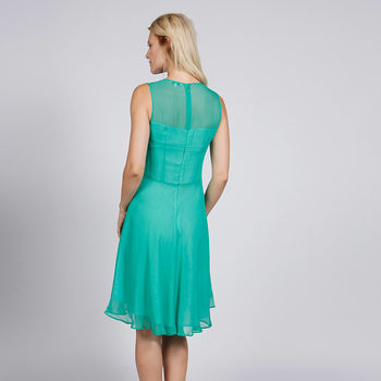 Neola Chiffon Dress In Turquoise Or Red, 3 of 6