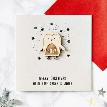 Penguin Personalised Christmas Card, 5 of 9