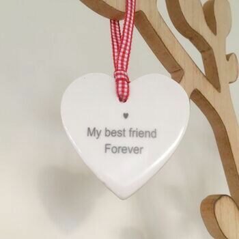 Best Friend Hanging Porcelain Heart, 2 of 3