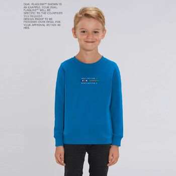 Dual Flag Organic Cotton Kid’s Sweatshirt, 5 of 9