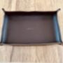 Personalised Dark Brown Rectangle Leather Tray, thumbnail 6 of 12