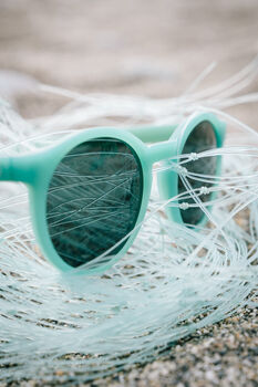 Harlyn Aqua 100% Recycled Cornish Gill Net Sunglasses, 3 of 5