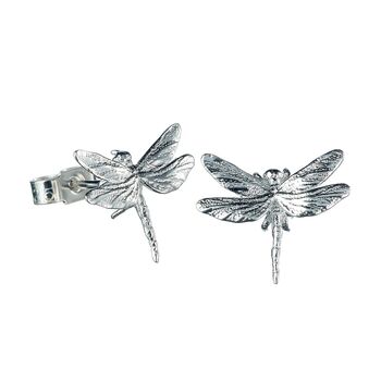 Dragonfly Stud Earrings Sterling Silver, 2 of 6