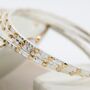 Silver And Gold Plated Studded Triple Bangle Set, thumbnail 2 of 3