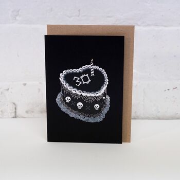 30th Gothic Birthday Cake Card, 4 of 5