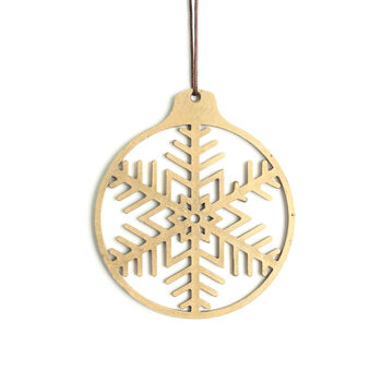 Handmade Bronze Christmas Tree Decoration – Snowflake, 2 of 2