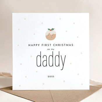 Happy First Christmas As My Mummy / Daddy Card: Cute Christmas Pudding Design, 4 of 12